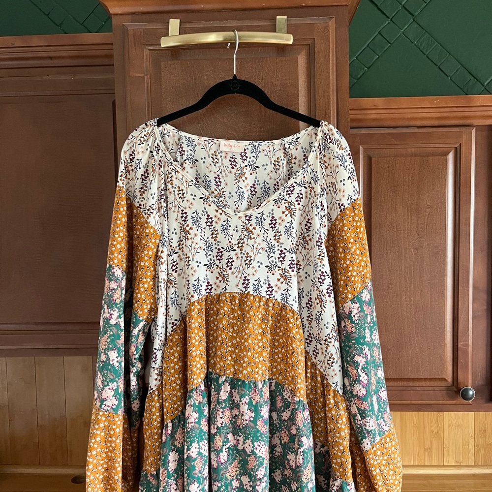 Floral Patchwork Blouse - Multicolor